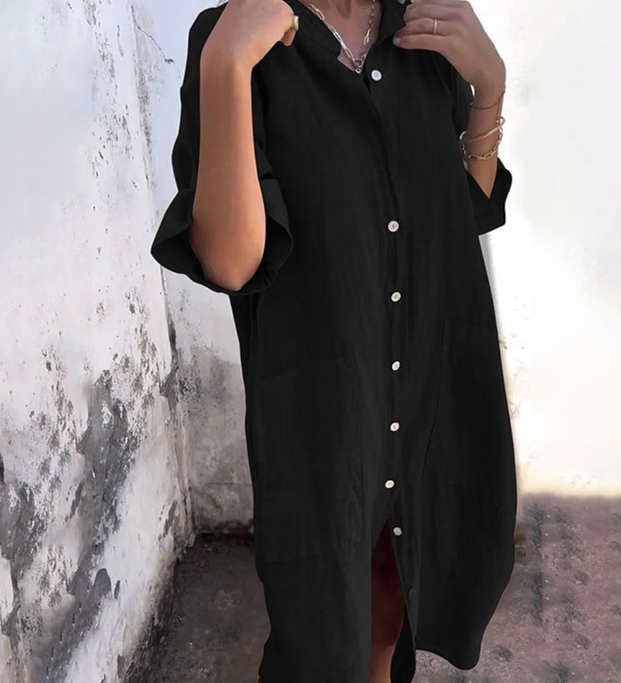 Melanie - Robe Chemise Décontractée Style Ibiza