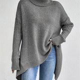 Léïna™ – Le Pull Col Montant Doux & Décontracté