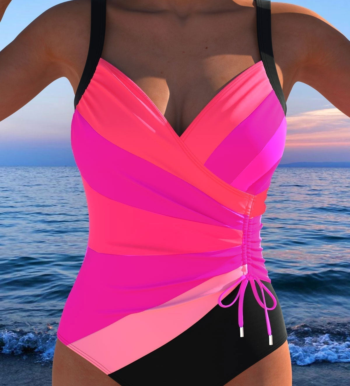 Imogen | Maillot de Bain Enveloppant Luxueux à Imprimé Coloré