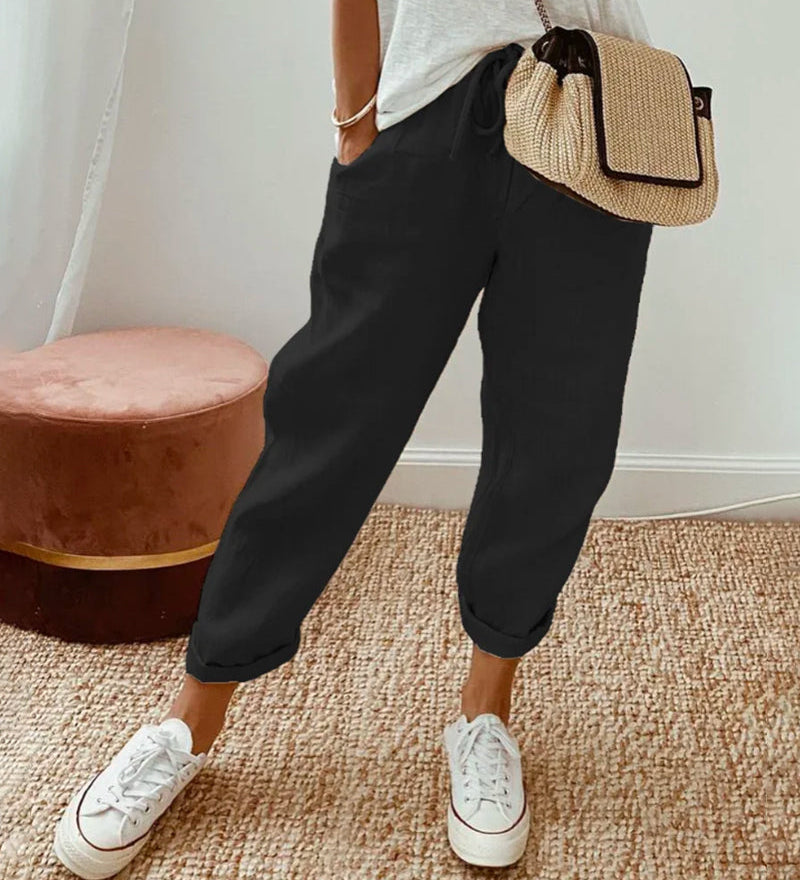 Lucie™ — Pantalon fluide en mélange coton et lin