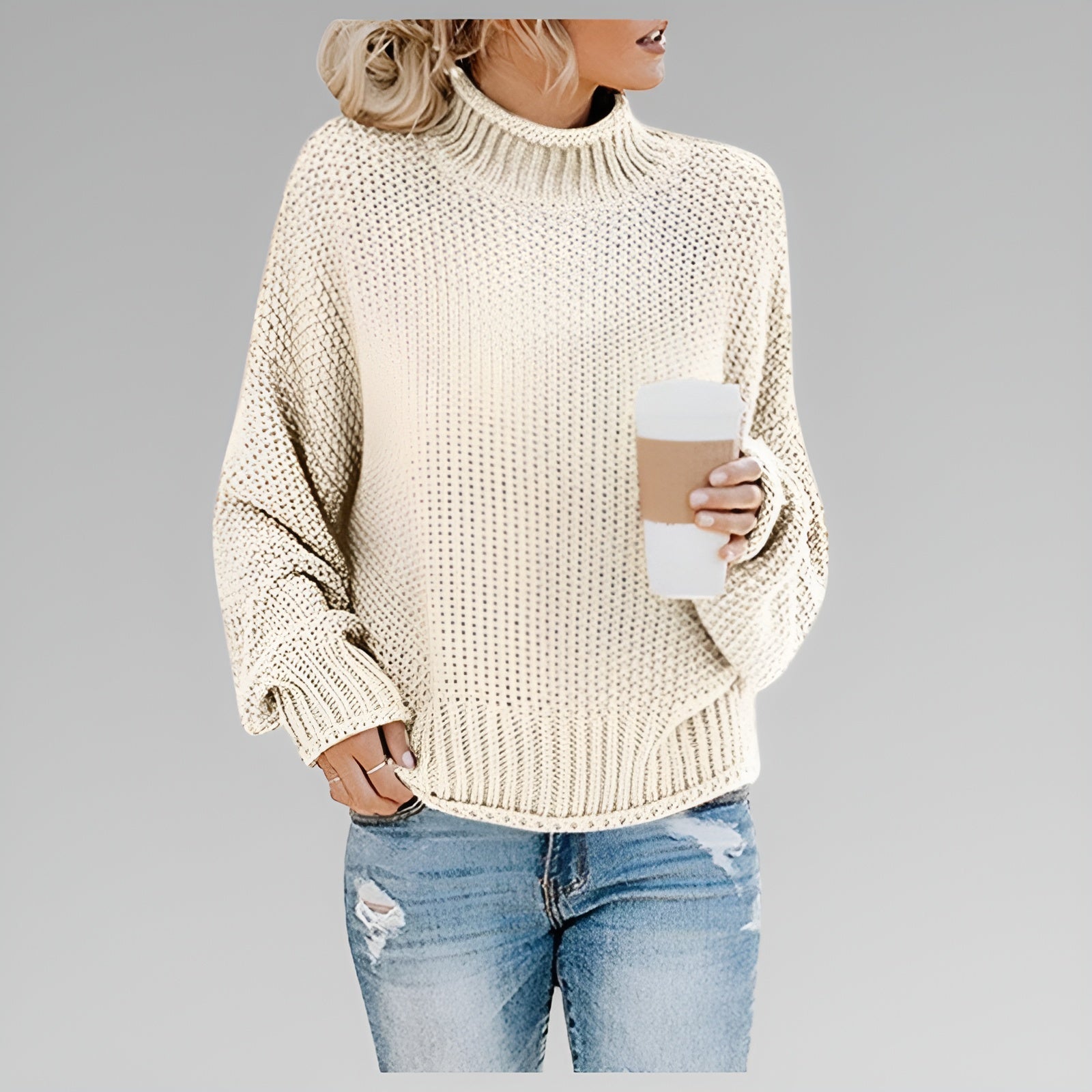 Amy - Pull Roulé Contemporain et Chaud