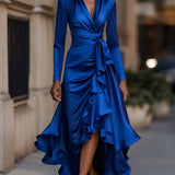 Mathilde™ — Robe portefeuille satinée élégance intemporelle