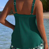 Paradise Glow | Tankini Rayé avec Culottes de Bikini