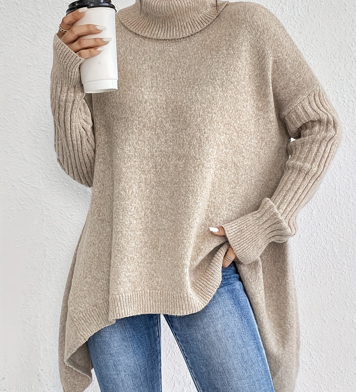 Léïna™ – Le Pull Col Montant Doux & Décontracté