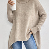 Léïna™ – Le Pull Col Montant Doux & Décontracté