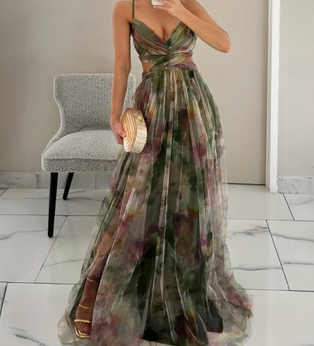 Delacroix - Robe Maxi Florale Élégante