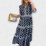 Sophia - Robe Midi avec Motif Chaîne