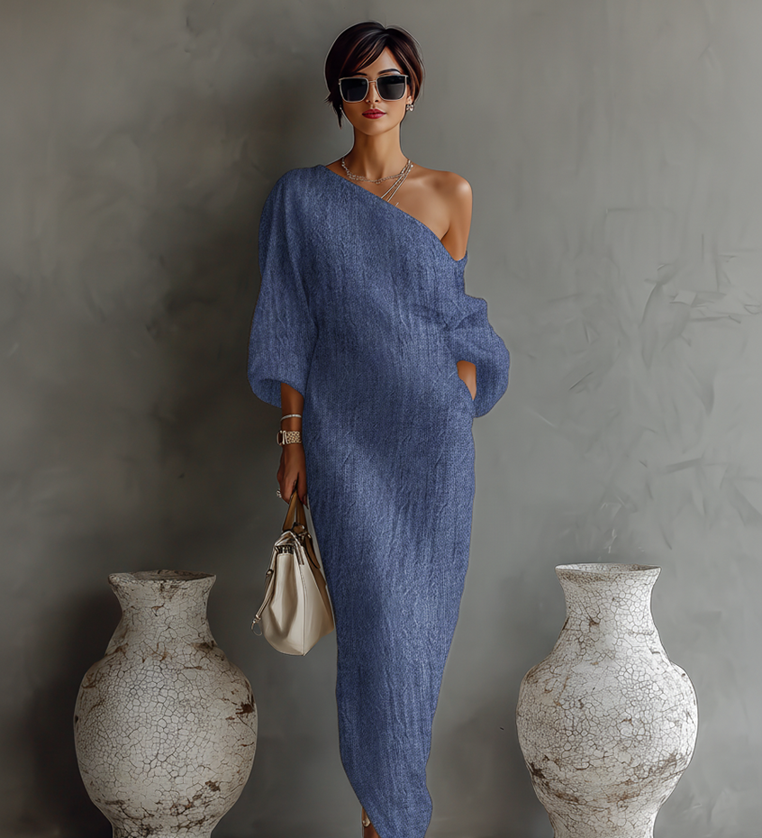 Ivoire | Robe en Lin Sans Épaules