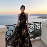 Robe Maxi Fleurie à Encolure Halter