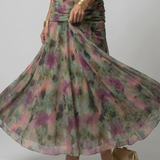 Robe Maxi Fluide à Épaules Dégagées