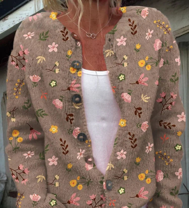 Amelie - Élégant Cardigan Floral