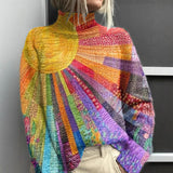 Ada - Pull Col Roulé Coloré et Joyeux