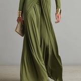 Olive | Robe Maxi en Soie Décolleté en V