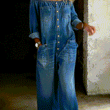 Elena™ | Combinaison denim épaules dénudées