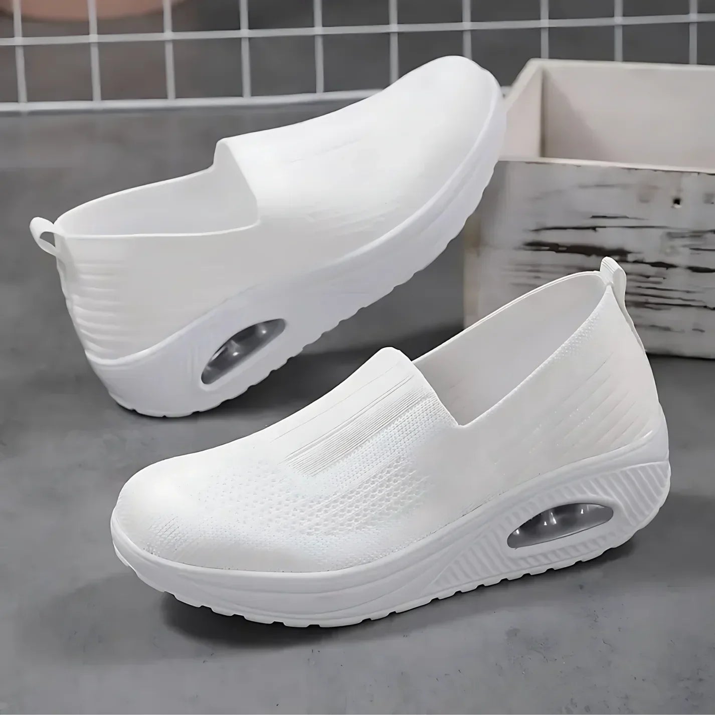 Laurence™ — Baskets slip-on compensées confort quotidien