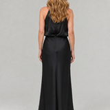 Robe Maxi Sans Manches à Col Drapé en Nopal