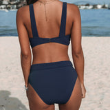 Hilde | Maillot de Bain Uni à Col Haut
