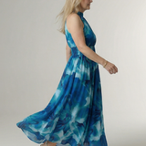 Robe Maxi Halter Froncée