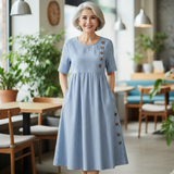 Wanda - Robe Midi Rayée Confortable