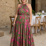Robe Maxi Halter Drapée
