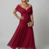 Robe Maxi Fluide à Épaules Dégagées