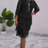 Blanche - Robe À Pois Élégante