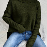Léïna™ – Le Pull Col Montant Doux & Décontracté