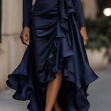 Mathilde™ — Robe portefeuille satinée élégance intemporelle