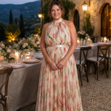 Robe Maxi Fleurie à Col Halter