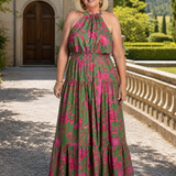 Robe Maxi Halter Drapée