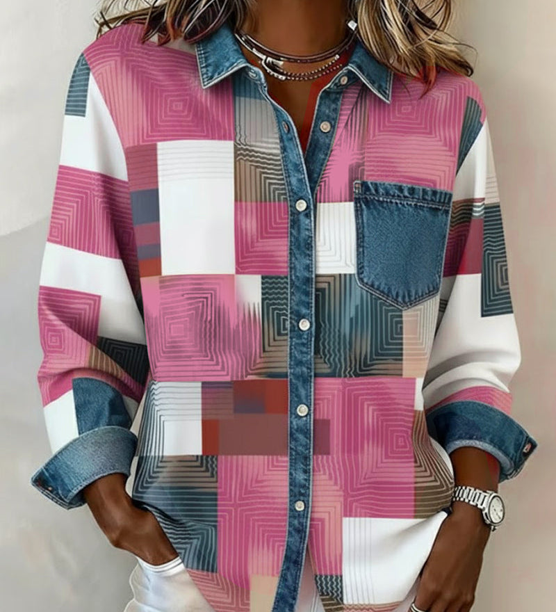 Céline - Chemise à Blocs de Couleur
