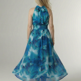 Robe Maxi Halter Froncée