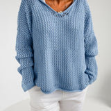 Évarielle™ — Pull maille ajourée col décontracté