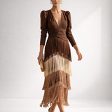 Valériane™ — Robe frangée élégante silhouette raffinée