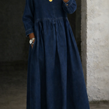 Clara™ | Robe en jean à col Peter Pan