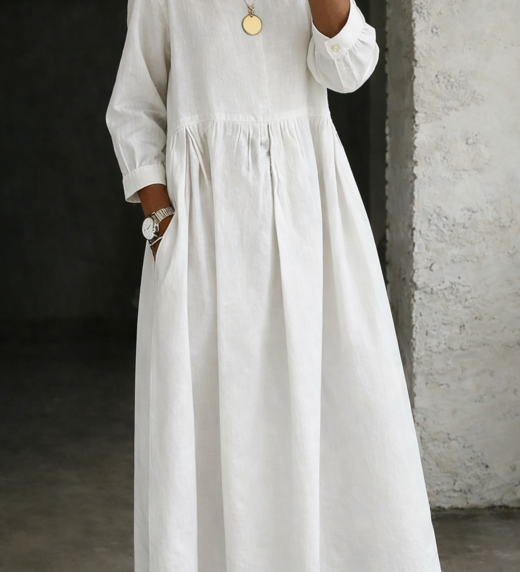 Clara™ | Robe en jean à col Peter Pan