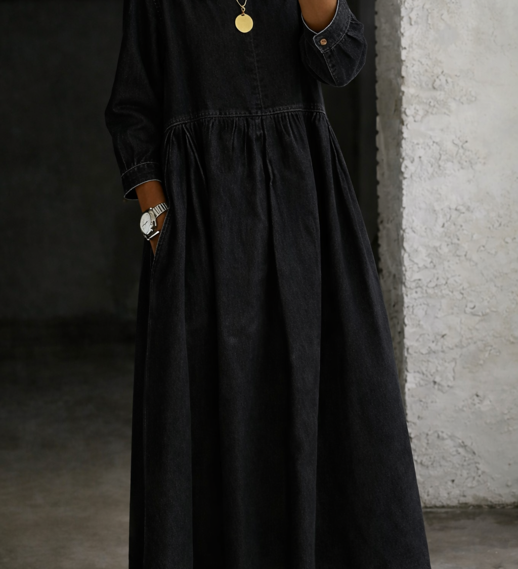 Clara™ | Robe en jean à col Peter Pan