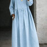 Clara™ | Robe en jean à col Peter Pan