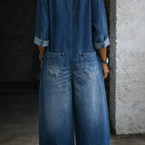 Elena™ | Combinaison denim épaules dénudées