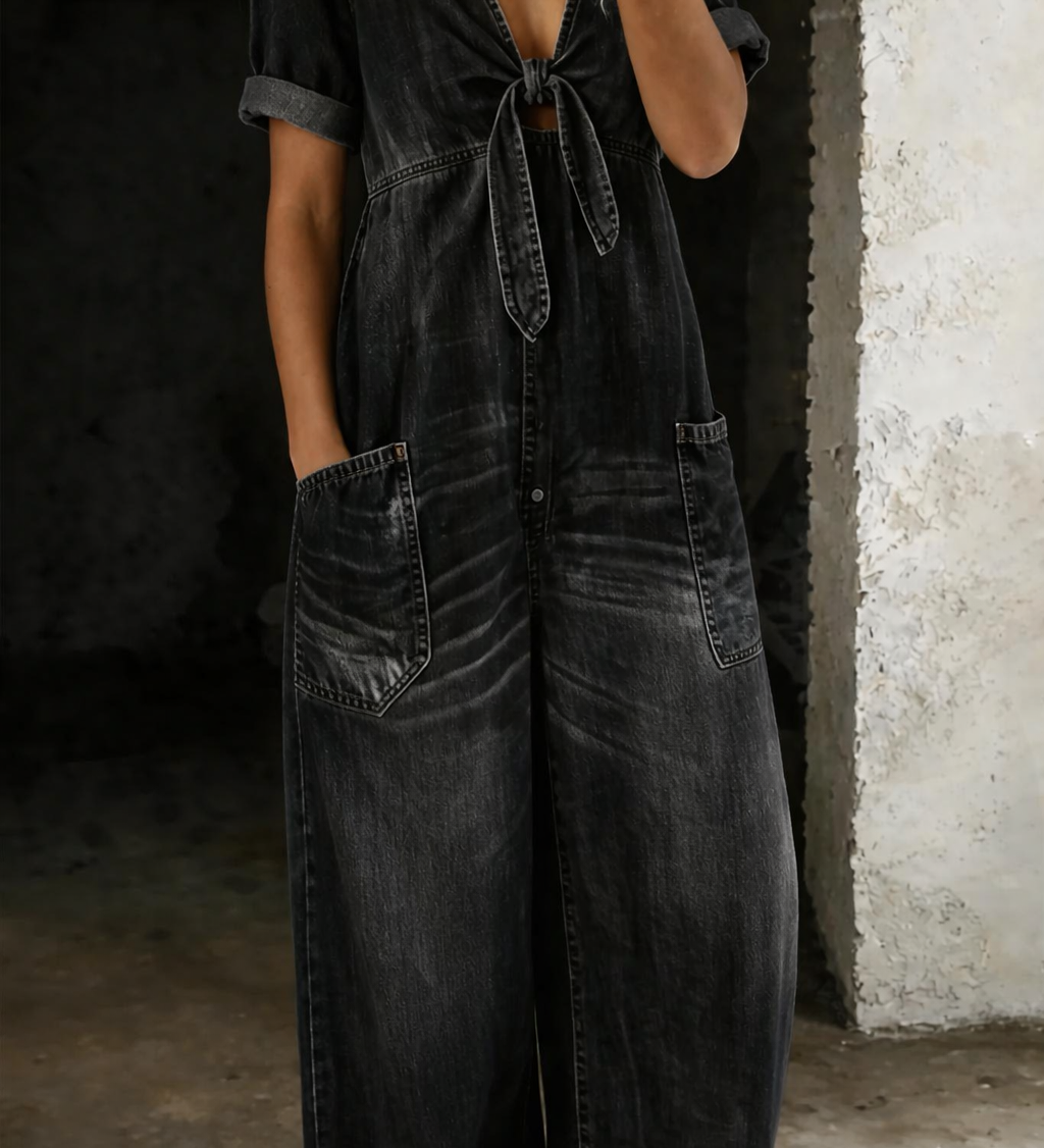 Maya™ | Combinaison denim col V