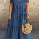 Vibeke - Robe en Denim Coton Doux