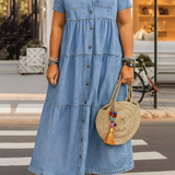 Vibeke - Robe en Denim Coton Doux
