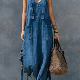 Harper™ | Combinaison en jean à taille élastique