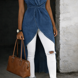 Jessica™ | Tunique portefeuille en jean col V