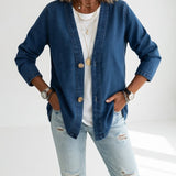 Claironne™ — Veste denim élégante décontractée intemporelle