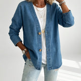 Claironne™ — Veste denim élégante décontractée intemporelle