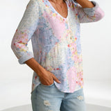 Maréline™ — Blouse florale élégance douce naturelle