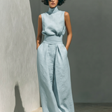 Amara — Ensemble minimaliste blouse et pantalon fluide