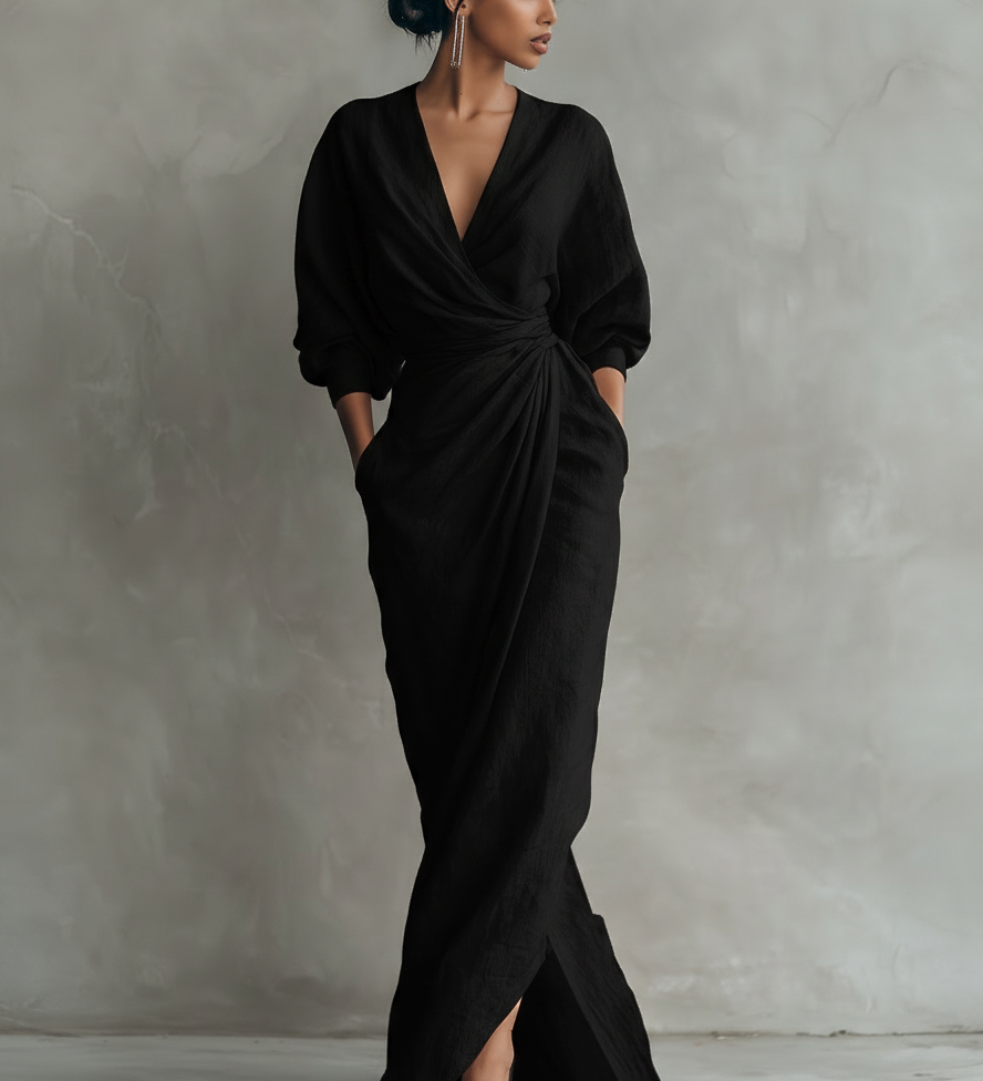 Lina - Élégante Robe Maxi en Lin
