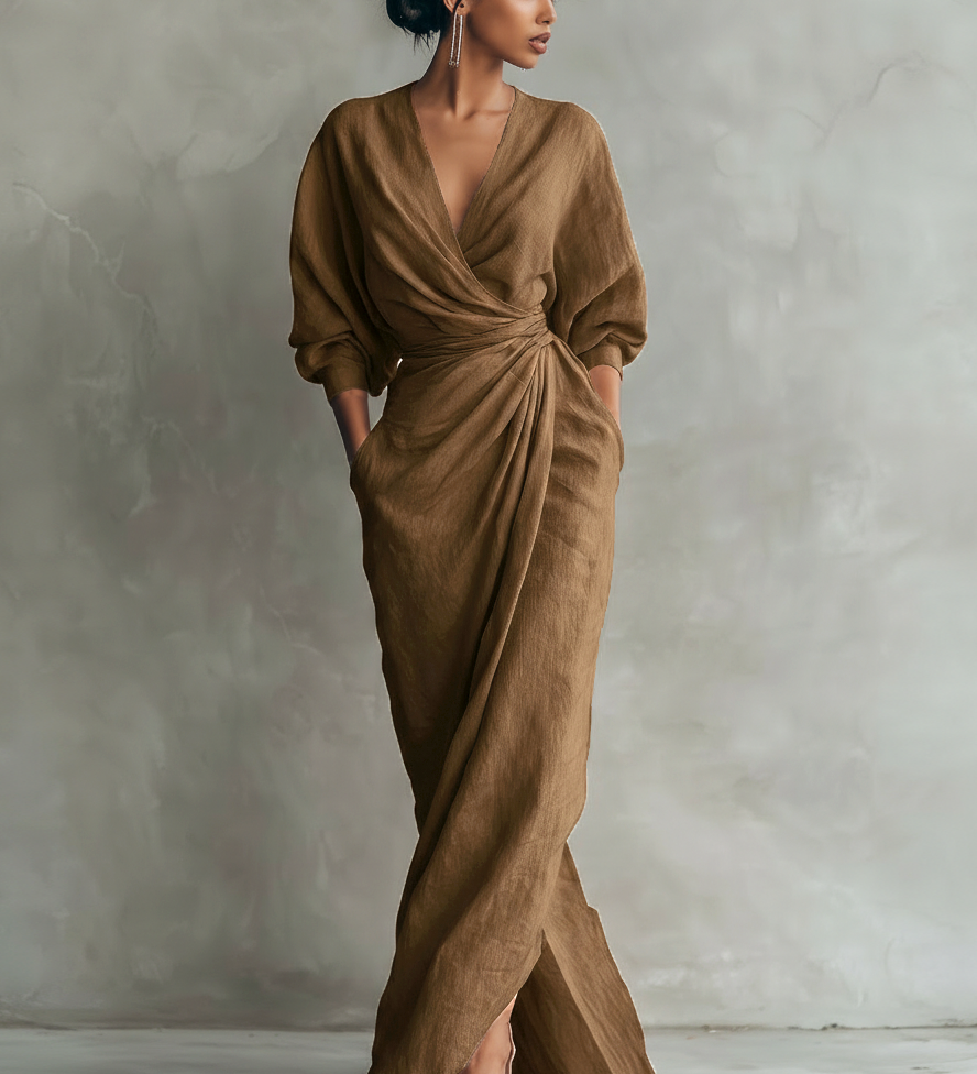 Lina - Élégante Robe Maxi en Lin